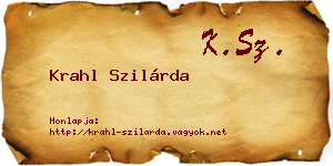 Krahl Szilárda névjegykártya